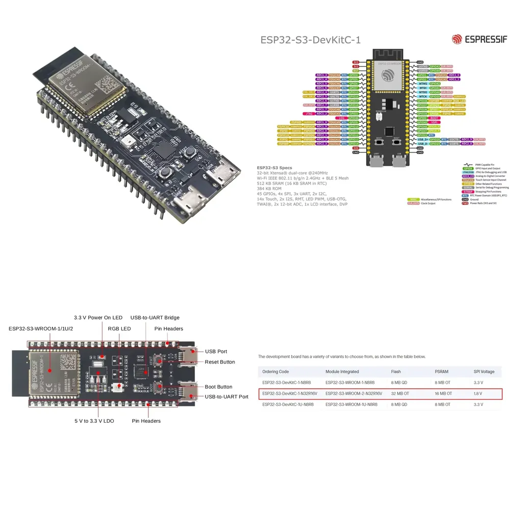 Espressif ESP32-S3-DevKitC-1 D - đánh giá và giá Esp32 Development Board