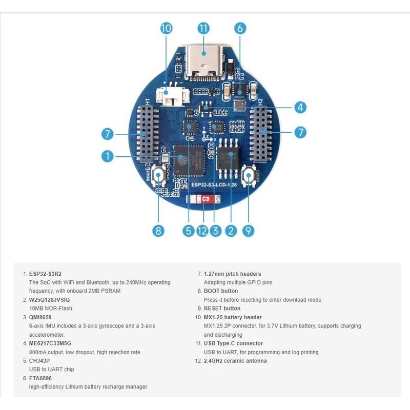 ESP32-S3 LCD development board - đánh giá và giá Esp32 Development Board